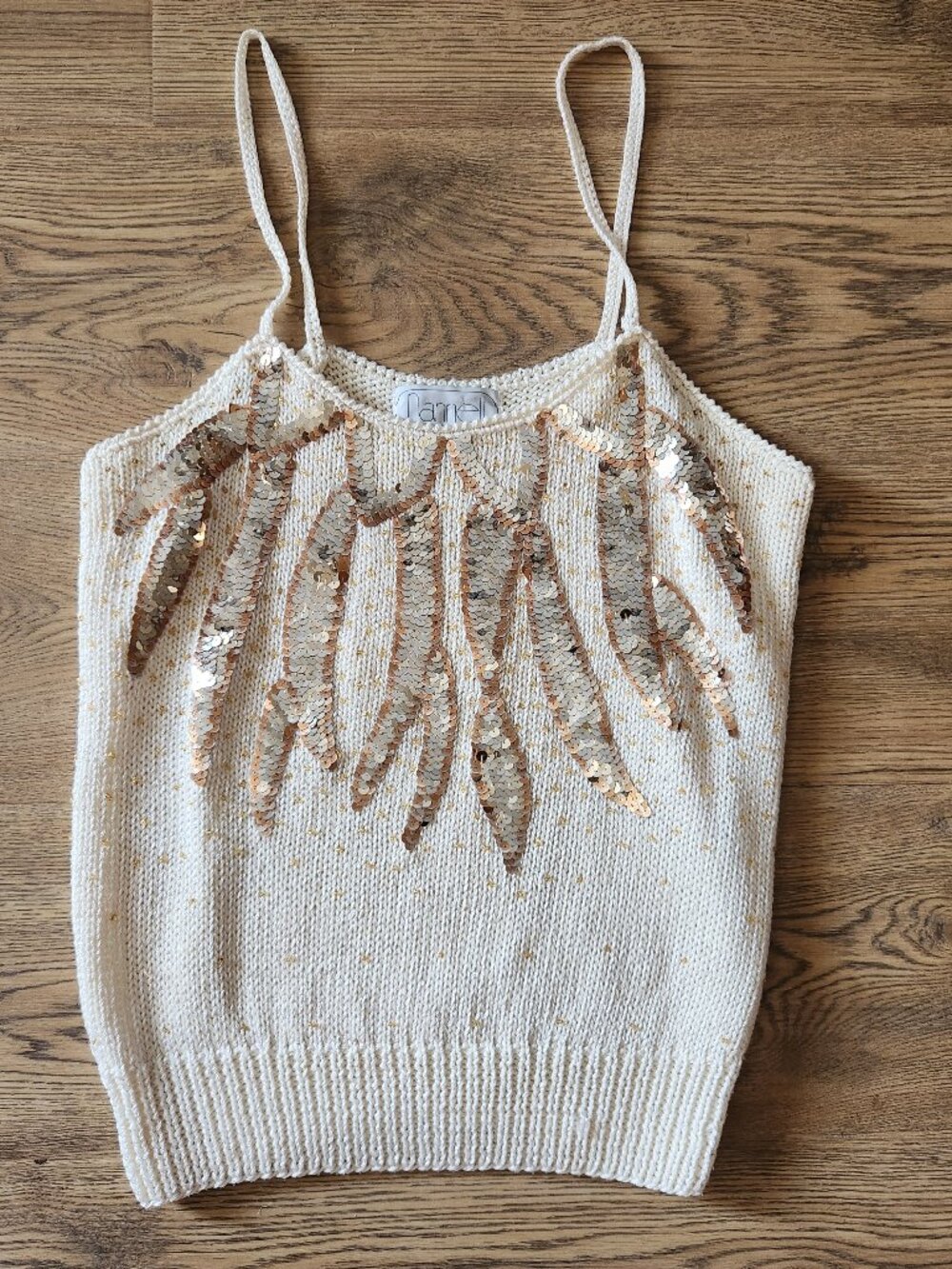 Vintage Nannell Sequin knit top size Large
